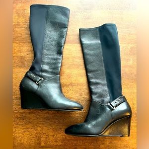 Steve Madden Jaden Women's Black Leather wedge Boot Size 7.5